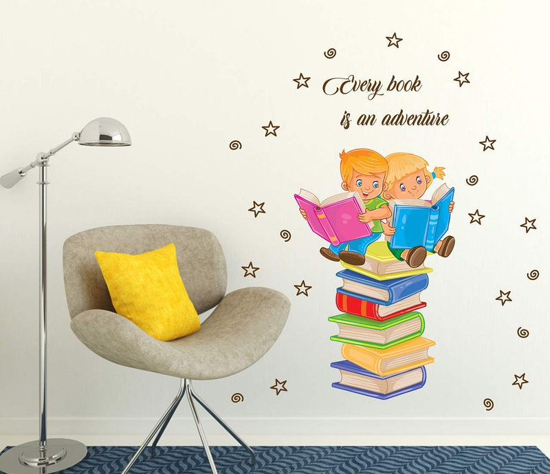 Tuffuk Kids Library Large Vinyl Wallstickers for Home Decorations(110 cm x 90 cm)5TZ391