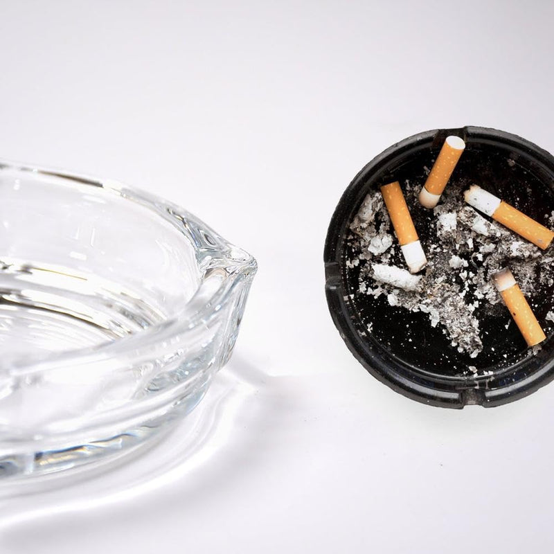 Glass Crystal Cigarette Round Ashtray, Transparent | Lead-free Glass | Environmentally Friendly | Pack of 1