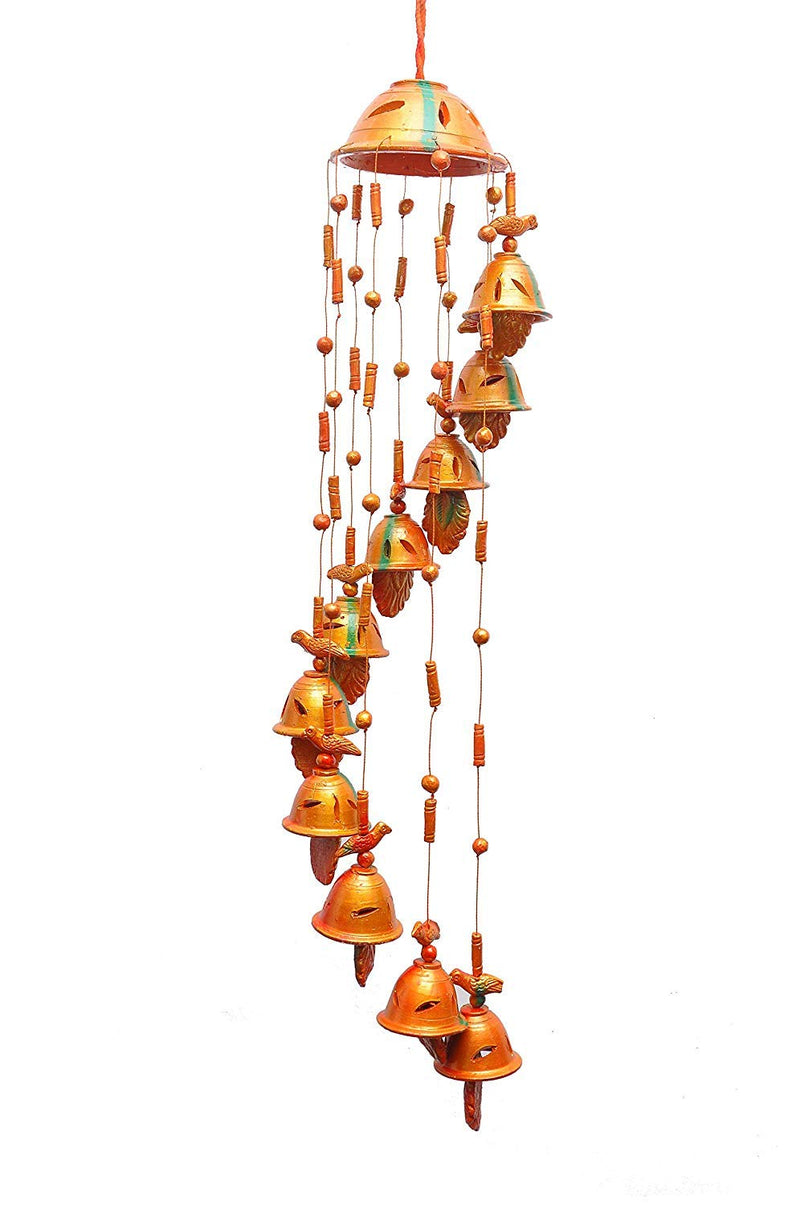 THE HIMALAYA CRAFT Terracotta Wind Chime (Standard, Multicolour) -9 Bells