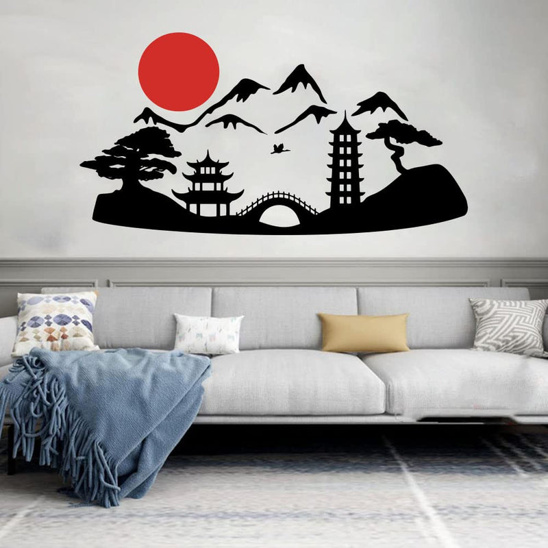 GADGETS WRAP Vinyl Decal Sticker Japan Landscape Pagoda Sakura Sun Temple (Item Finish Size : 100cm x 52cm)