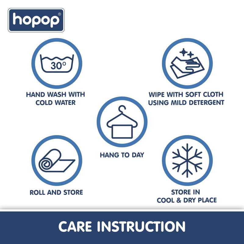 Hopop Air Filled Rubber Mat | Multipurpose Waterproof Mat for Baby Massage or Diaper Change | Size 60x90cms | Train-Blue