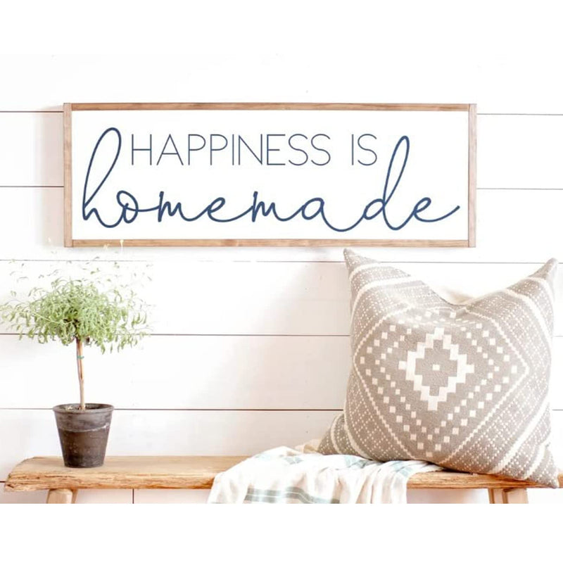 Artica Happiness is Homemade Wall Decor Quotes with Ractangulare frame for Living Room Bedroom Gift item (Happiness is Homemade)