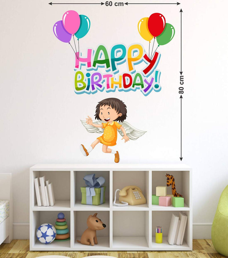 Tuffuk Happy Birthday Large Vinyl Wallstickers for Home Decorations (60 cm x 80 cm)5TZ114