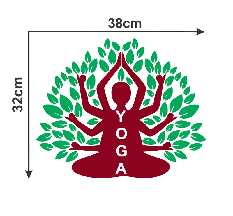 Decor Kraft Budha with Yoga Tree Wall Sticker & Decal,Size- 38 Cm X 33 Cm,Religious