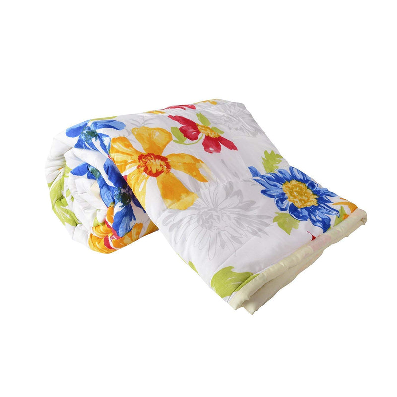 WONDERLOOK Reversible Single Bed AC Blanket Dohar Combo Set of 2 Pc (Polycotton, Multicolor Sunflower Floral Print)