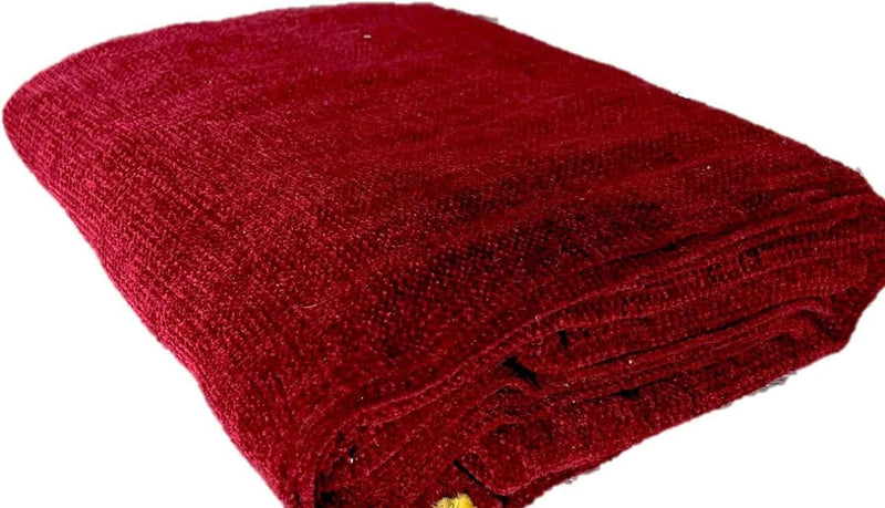 STYLOCASA Chenille Textured Throw Soft Sofa Throw/Throw Blanket/Throws for Sofa and Couch or Sofa Throw Cover for 3 Seater Sofa/Couch (Size: 140 x 210 Cm) (55 × 84 Inch) - Maroon