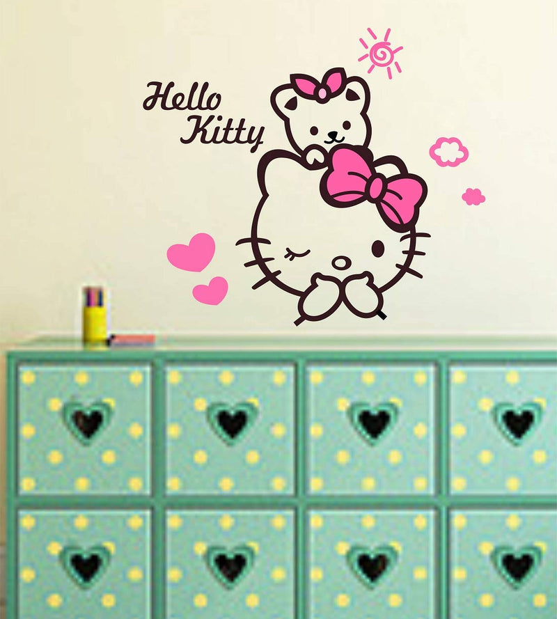 Tuffuk Helo Kitty Large Vinyl Wallstickers for Home Decorations(80 cm x 70 cm)4TZ056