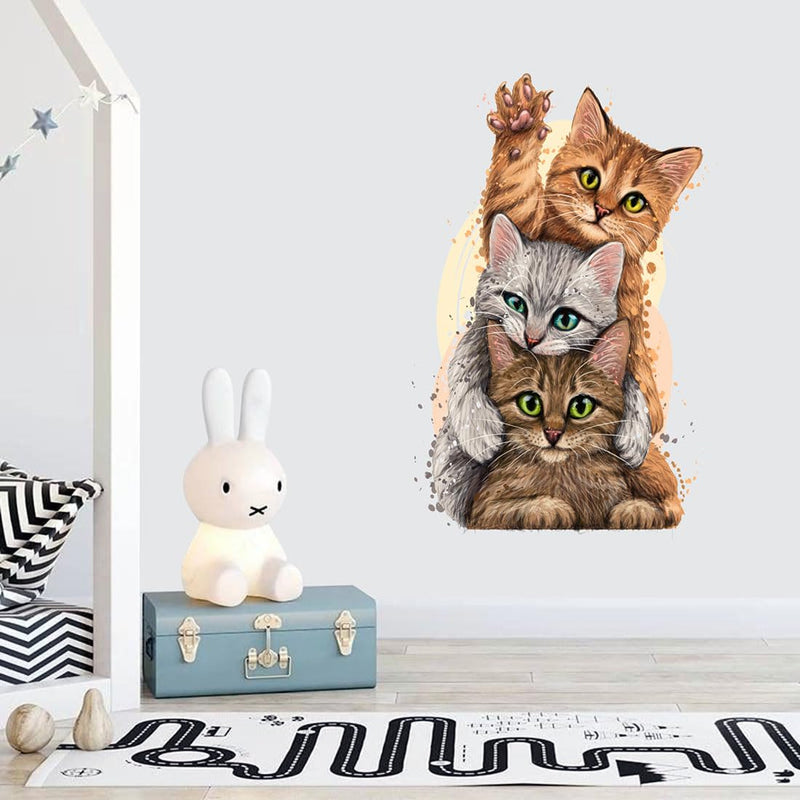 Merical Funny Cats| Size 70 X 47Cms | Wall Stickers for Home, Hall, Bedroom, Kitchen and Living Room