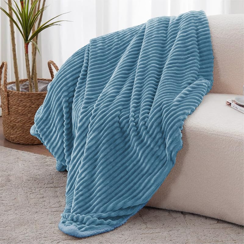 BSB HOME Premium Plush Spring Summer Single Bed Dohar/AC Blanket | 220 GSM Lightweight Ultrasoft Breathable Bed and Sofa, Couch, Travel & Camping Blanket| 152 x 228 cm - Aqua