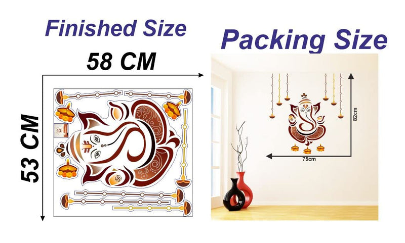 Delight Art Shree Lord Ganesha Ganpati ji Wall Sticker Size - (75 * 82) cm Model id - (DAMC00998L)