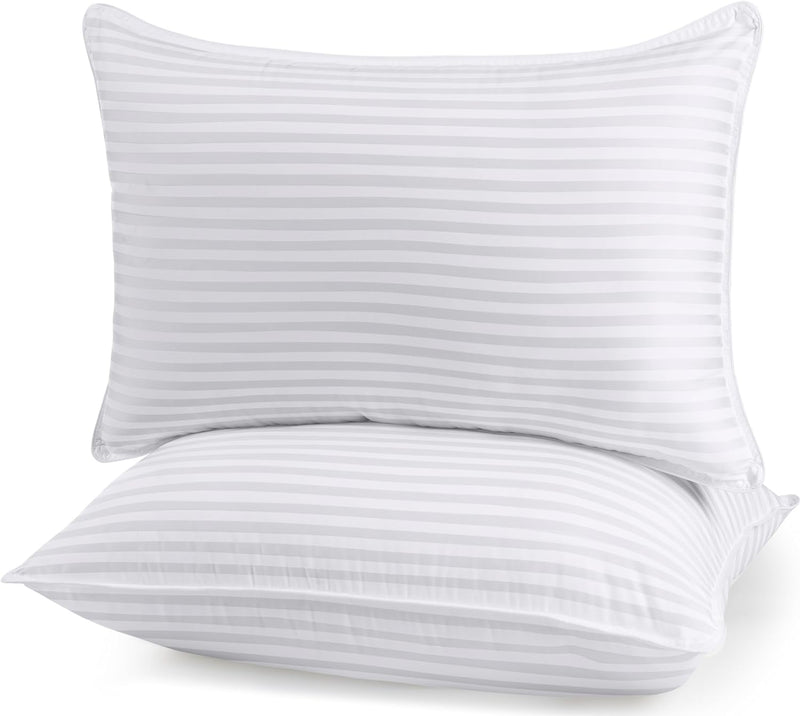 HEAUTA® Bedding Bed Pillows for Sleeping Queen Size, Set of 2, Cooling Hotel Quality, for Back, Stomach or Side (40x60cm, Fiber;Microfiber, White)