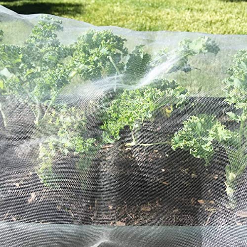 Anaya Mosquito Net Bug Insect Bird Net with Sewn Edges - 5 Ft X 10 Ft Barrier Hunting Blind Plant Cover Garden Mesh Netting for Protect Your Vegetables, Fruits, Flower & Trees, White