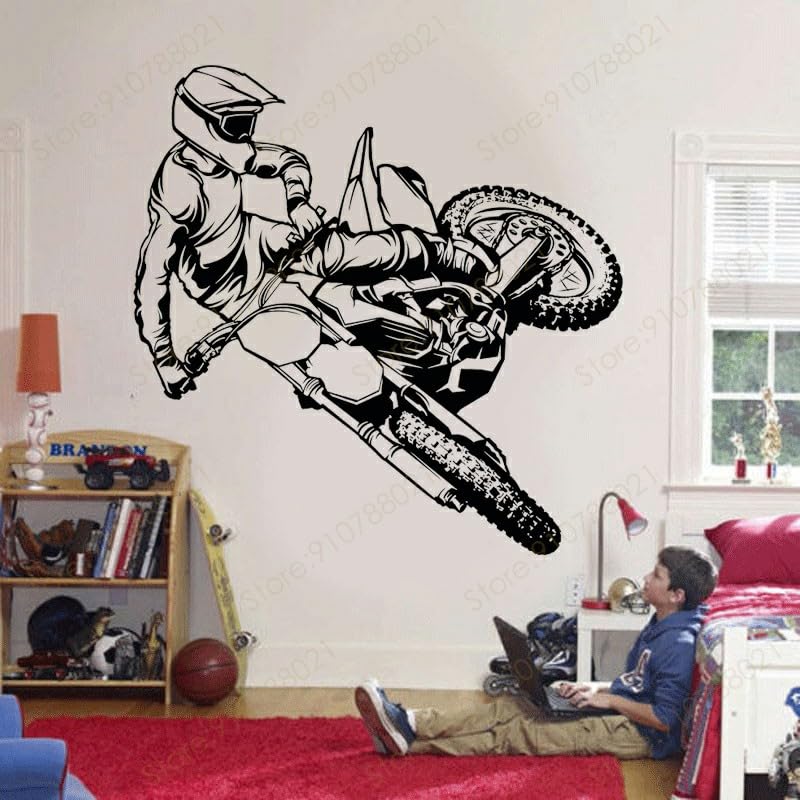 GADGETS WRAP Vinyl Motocross Jumping Motorcycle Wall Decal Racing Bike Vinyl Art