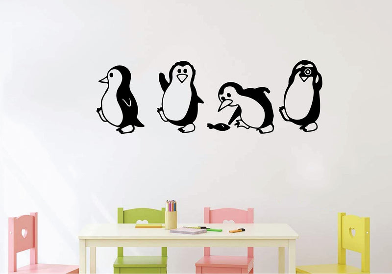 VVWV Penguin Birds Wall Stickers for Educational Kids Room School Office Living Room Study Room Home & Kitchen Decor L x H 90 x 30 Cms