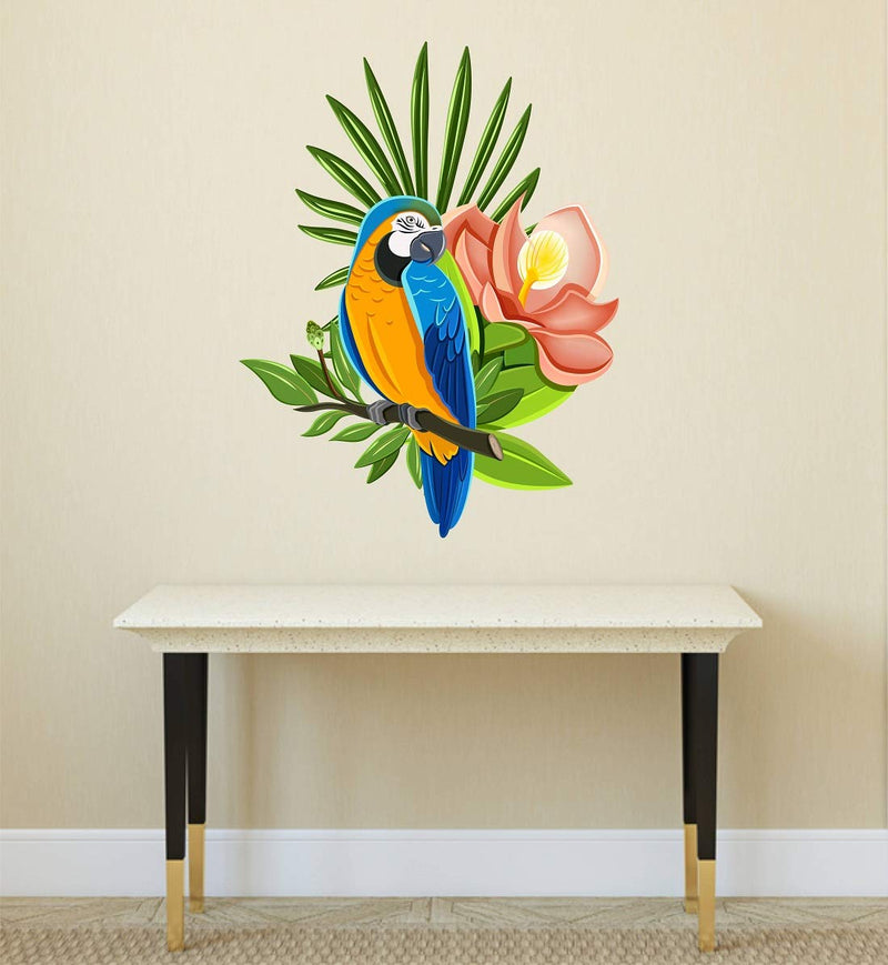 Tuffuk Colourful Parrot Large Vinyl Wallstickers for Home Decorations(40 cm x 50 cm)4TZ160