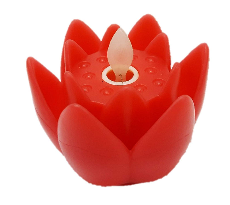 AFTERSTITCH Lotus Flower shape LED candles Lights diya for home decoration (Pack of 3) (Batteries Included) with flickering & blinking effects