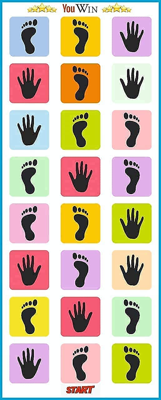 Cartvilla Jumbo Play Floor Games (2.5 feet x 8 feet- PVC Flex Material) Game for Kids n Adults Family Game, Kith-Kith, Stapu, Langdi, Chalk Game (Hands and feet hopscotch Jumbo Play mat)