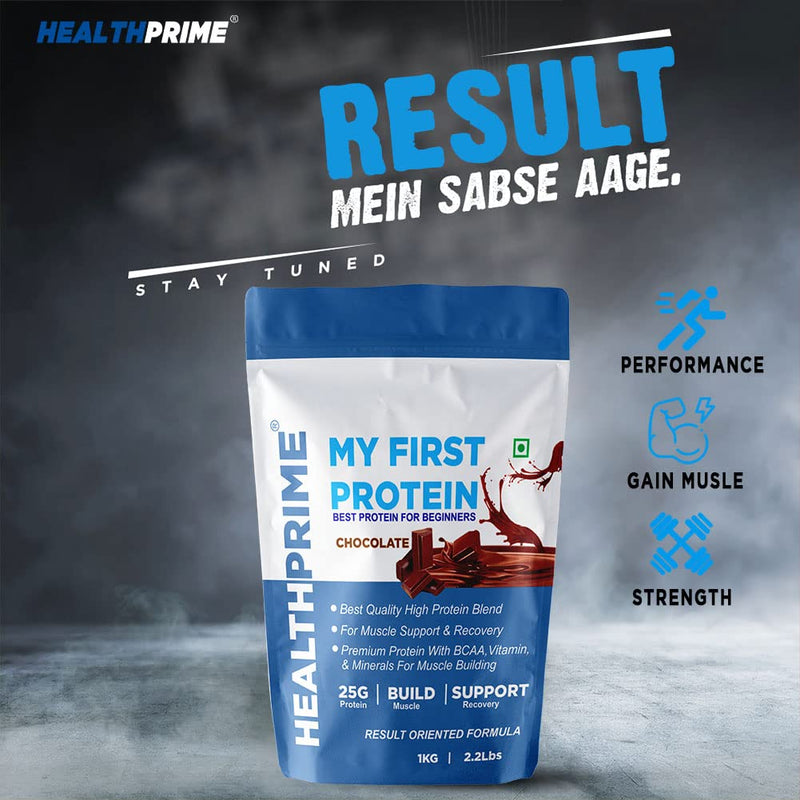 HEALTHPRIME MY FIRST PROTEIN FOR WEIGHT GAIN, MUSCLE BUILDING AND MUSCLE MASS GAINER Whey Protein (CHOCOLATE, 1kg)