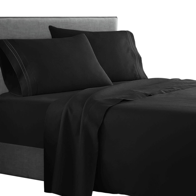 Clara Clark ® Supreme 1500 Collection 4pc Bed Sheet Set - Cal King Size, Black