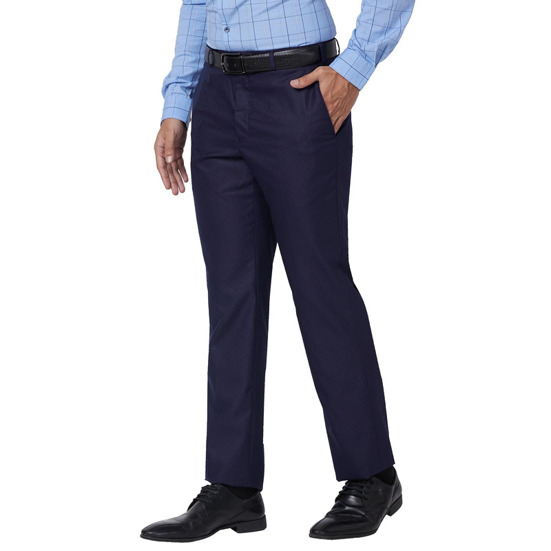 Park Avenue Men's Regular Trouser (PMTX07246-B8_Dark Blue_86)