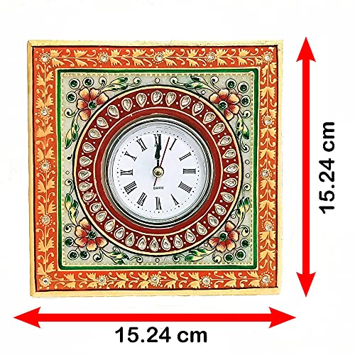 Handicraft Kingdom Small Analog Clock for Study Table & Kids Boys Girls Students with Ganesh Chowki| Approx Size (6 x 6 Inch) & Wt (600 Gm) Pack of 3