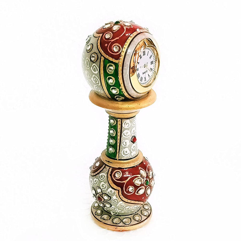 Handicraft Kingdom Clock For Kitchen Decoration Mini Cute Home Bathroom, Office Tabletop Display, Living Room, Bedroom & Bedside Gift With Laxmi Ganesh Chowki| Approx Size 2x6 Inch & Wt 600Gm PackOf 5