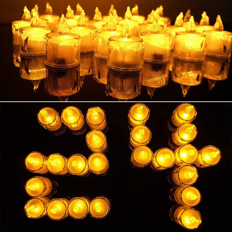 TGOPIT 24 Pcs Flameless and Smokeless Decorative Acrylic Candles Transparent Led Tea Light Candle for Gifting, House, Diwali, Christmas, Festival, Events Decor Candles