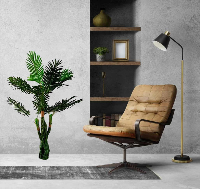 Sofix Big Natural Palm Tree Green Artificial Plant Areca Tree - 4.6Feet