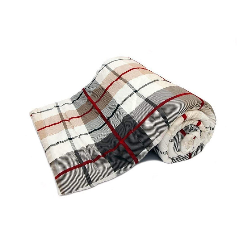 WONDERLOOK Double Bed Dohar Ac Blanket Fabric - Poly Cotton in Multi Color (Double, Bed) (Grey Check)