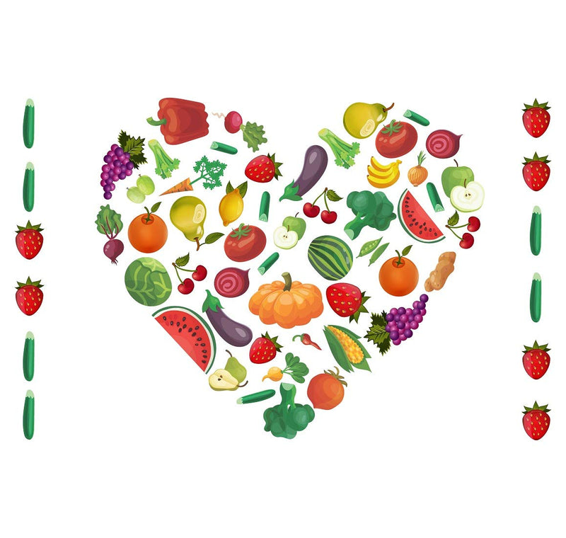 Tuffuk Fruits & Vegtables Large Vinyl Wallstickers for Home Decorations(70 cm x 40 cm)5TZ046