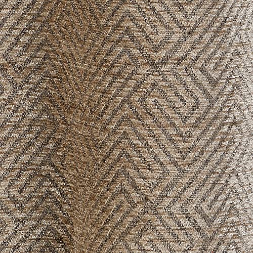 SARAL HOME EASY LIVING Saral Home Beige Pacman Chenille & Polyester Chevron Yarn Room Darkening Door & Windows Curtains - (Set Of 2, 4X7 Ft), Opaque, Grommet Curtains