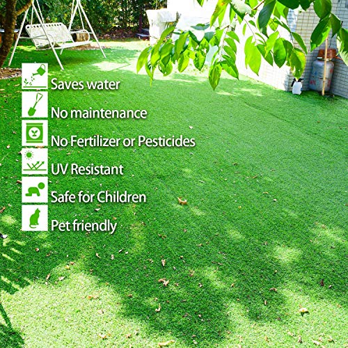 CHETANYA Loomtex ™ 35MM Loomtex High Density Artificial Grass Mat for Terrace, Balcony, Floor, Garden, Doormat with 4 Layers Protection (Green, 2x5 feet)