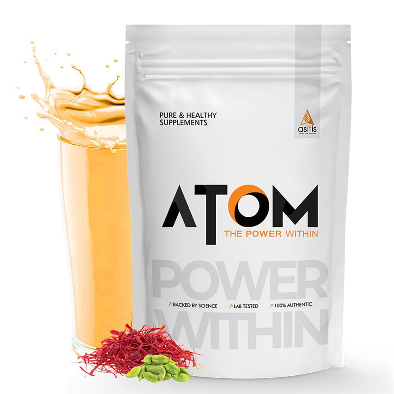 AS-IT-IS ATOM Whey Protein 1kg | 27g protein | Isolate & Concentrate | Kesar Elaichi | USA Labdoor Certified | With Digestive Enzymes for better absorption