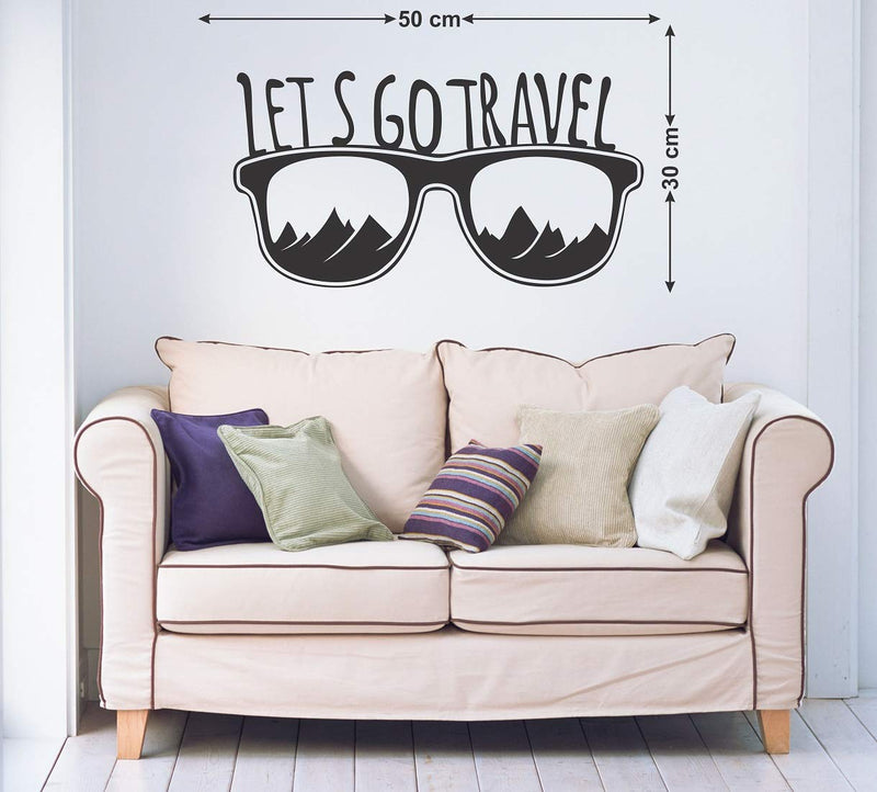 Tuffuk Let's Go Travel Large Vinyl Wallstickers for Home Decorations(50 cm x 30 cm)4TZ250