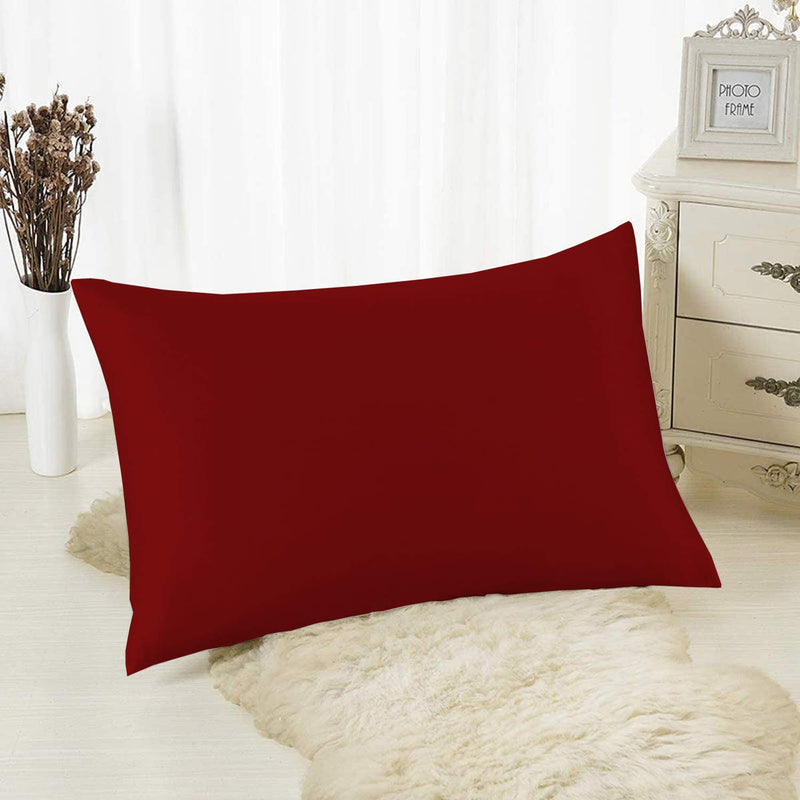 Kuber Industries Comfort Microfiber Filled Pillow for Bed Room, 16"x24" (Maroon)