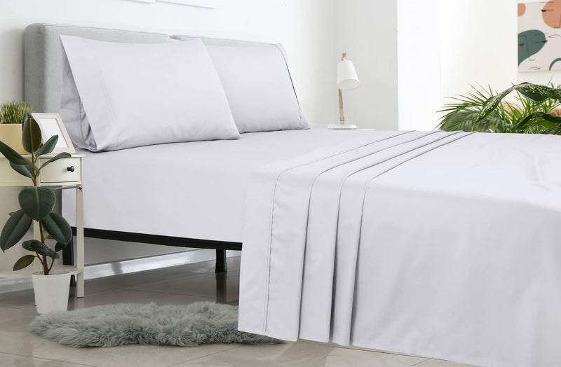 Royale Linens 2 Pack Flat Sheet Set - Top Sheet - Ultra Soft & Breathable - Brushed 1800 Microfiber - Wrinkle & Stain Resistant - Hotel Quality - King Flat Sheet Sold Separately (King, White)