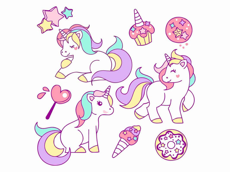 Divine Designs™ PVC Vinyl Self-Adhesive Unicorn Outlines Sticker for Living Room, Bedroom, Office Wall Decoration (24 X 24 INCH) Pack 1