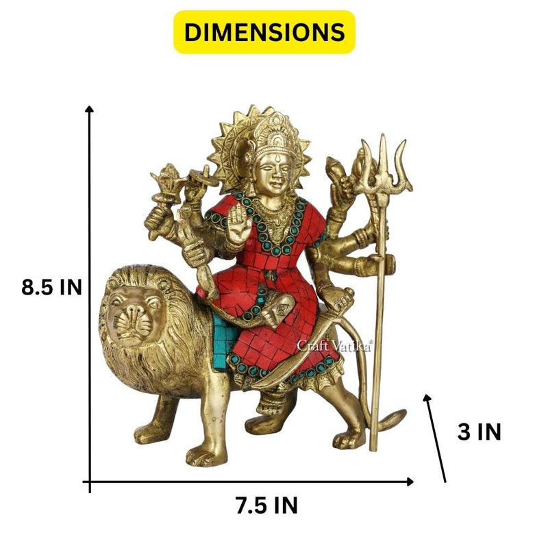 Collectible India Large Durga Idol Hindu Goddess Figurine Brass Sculpture Maa Durga Kali Devi Statue Decor Gifts