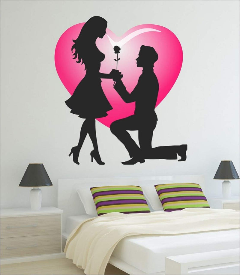 Walltech Combo of 4 Wall Sticker Love Birds with Hearts-(125 x 85 cms) | Tribal Lady-(180 x 60 cms) | Yogi Buddha-(90 x 60 cms) | Valentine My Love Old-(60 x 60 cms) - Material Vinyl