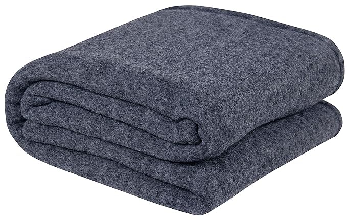 CHANDRAVATI Woolen Blanket Warm and Super Soft Heavy Weight Single Bed Blankets for Heavy Winter ||Breathable, Skin Friendly || 152 x 225 cm || Charcoal Grey