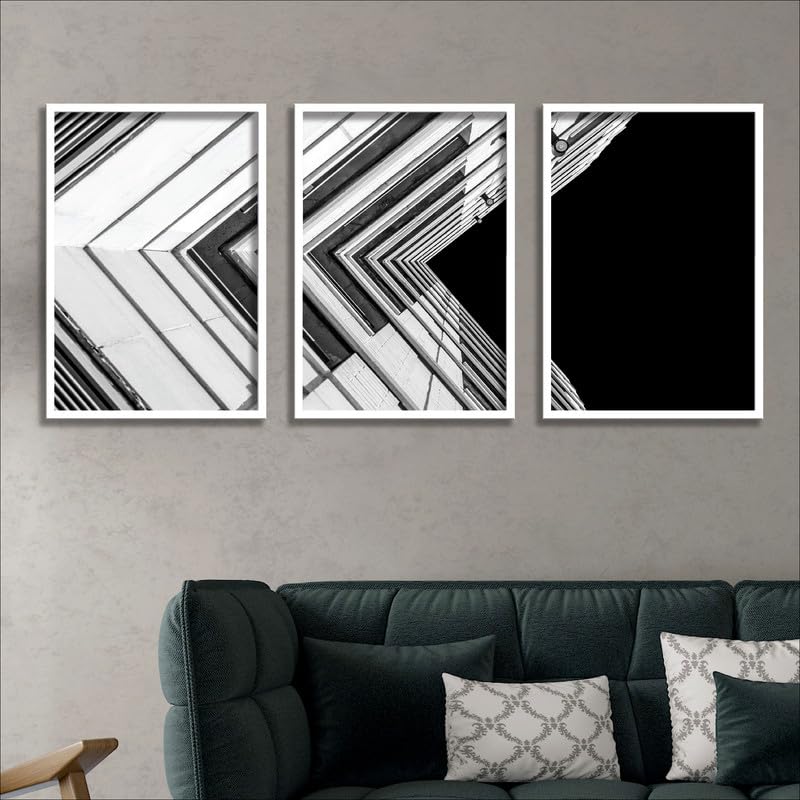 SAF paintings Set of 3 Abstract Wall Painting for Home Decoration SA-WHITEMX33600