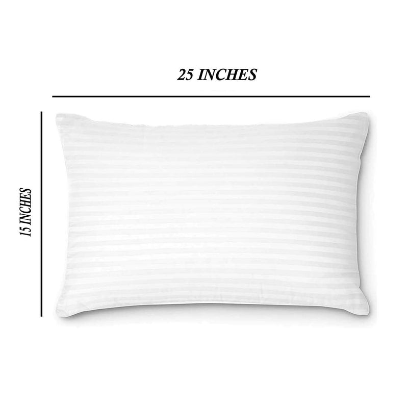 NIVEDHA MATTRESS- Organic Silk Cotton/kapok/Semal Ilavam Panju Soft Sleeping White Striped Classic Pillows, Size : 25 x 15 inches-Pack of 2.