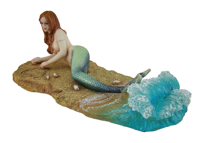 Zeckos Veronese Resin Statues Waiting by Selina Fenech Mermaid Laying On The Beach Statue 10.25 X 3.5 X 4.5 Inches Multicolored