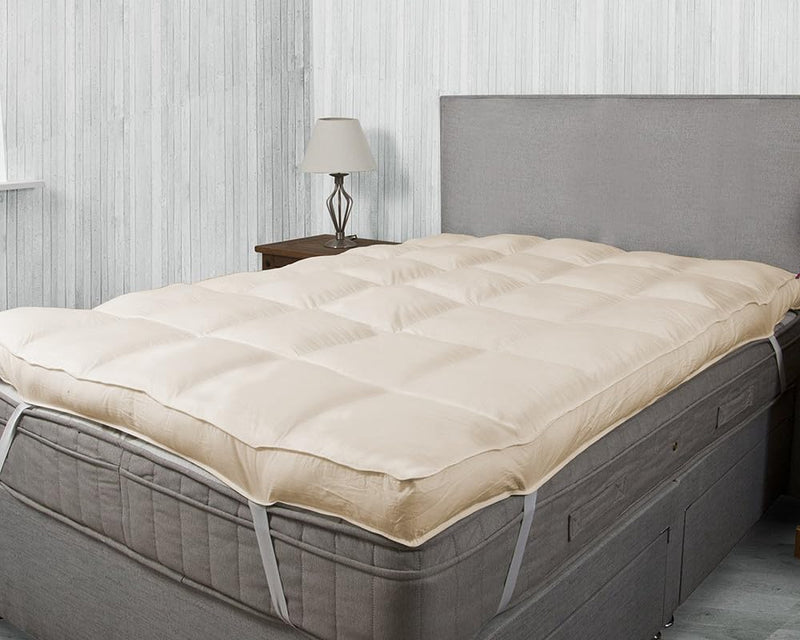 Jaipur Linen 3000 GSM Finest Imported Super Microfiber Small King Size Bed Mattress Padding/Topper-Beige (72 * 75In)