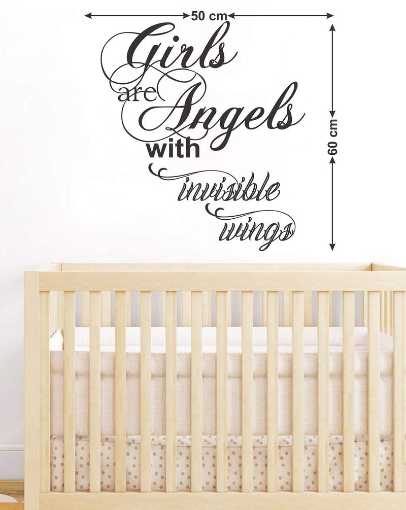 Tuffuk Girls are Angel Large Vinyl Wallstickers for Home Decorations(50 cm x 60 cm)4TZ077