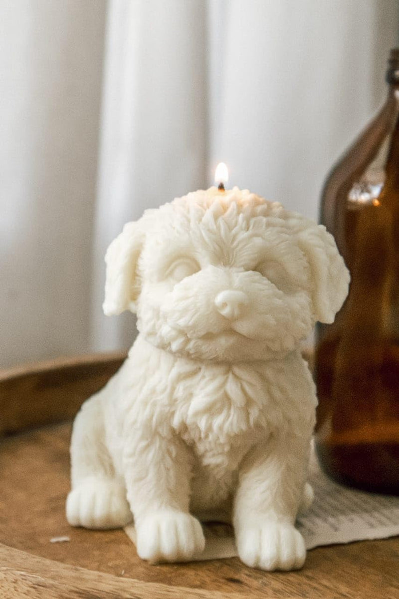 THE UMBRELLA STORE Puppy Shaped Candle, Dog Sculpture Candle, Dog Candle- 1 pc