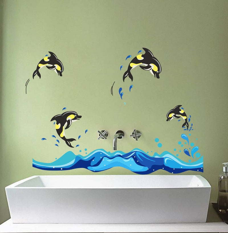 Art's Cafe Dolphin Fish Design Wall Sticker Size - (77 * 63) cm