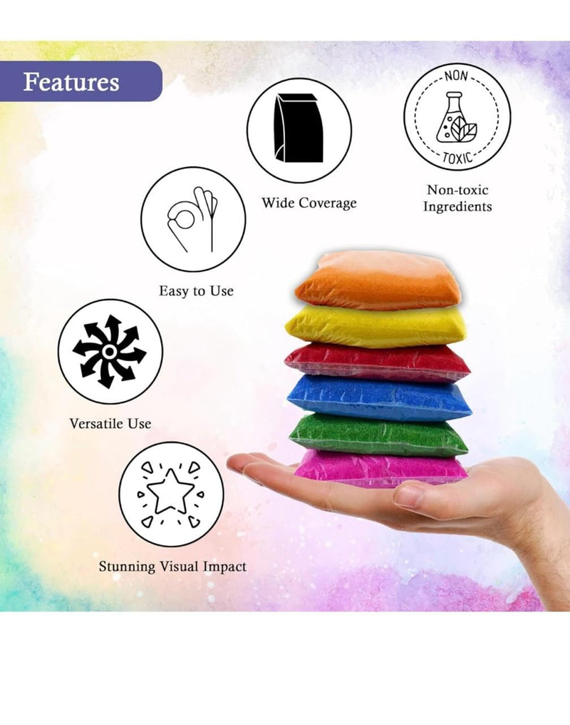 Gulal - Yellow Red | 100% Natural and Herbal Gulal | Organic Coloured Powder | Non-Toxic and Skin-Friendly Holi Gulal | Holi Celebration Pack of 2