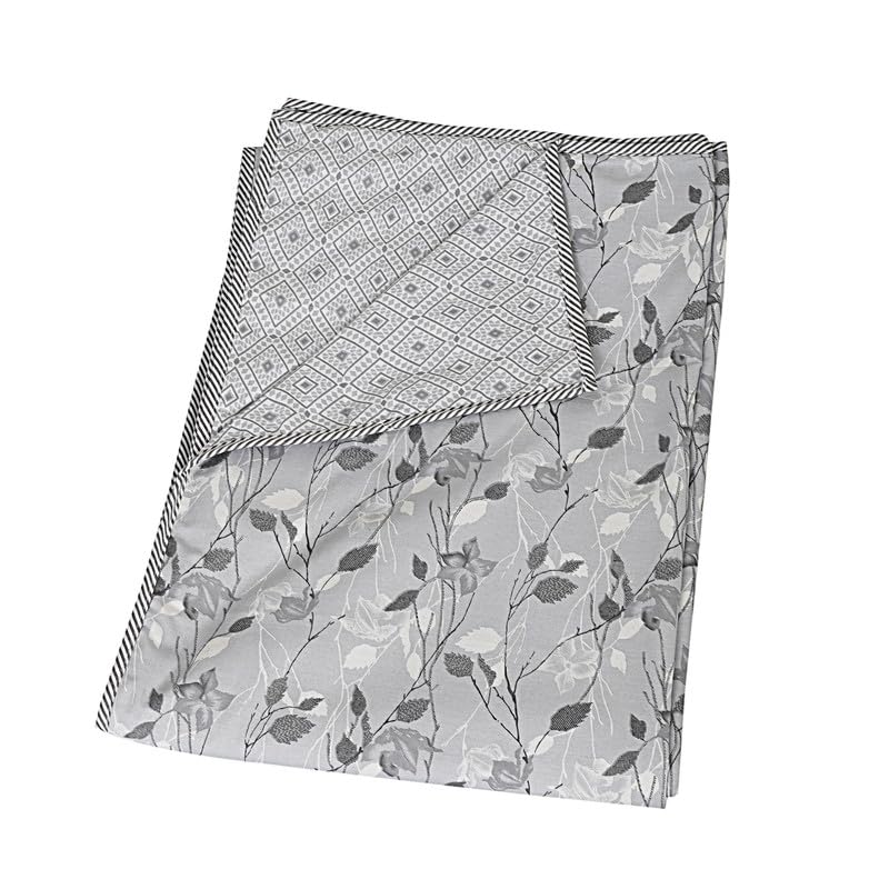 Rexxica Cotton Dohar Reversible Lightweight Printed AC Blanket/Dohar Single Bed Cotton dohar (85 * 56 inch, Silver, Pack of 1)