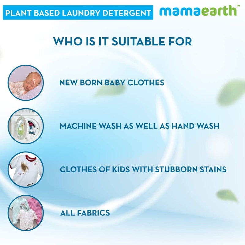 Mamaearth's Plant Based Baby Laundry Liquid Detergent, with Bio-Enzymes and Neem Extracts, 1L